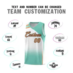 White Bright Green Gradient Sports Uniform Basketball Jersey 4