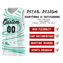 White Bright Green Graffiti Fluids Basketball Jersey Sets 2