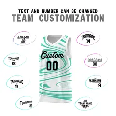 White Bright Green Graffiti Fluids Basketball Jersey Sets 4
