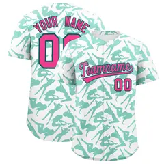 White Bright Green Graffiti Pattern Baseball Jersey 1