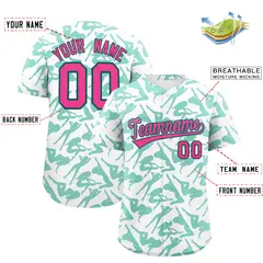 White Bright Green Graffiti Pattern Baseball Jersey 2