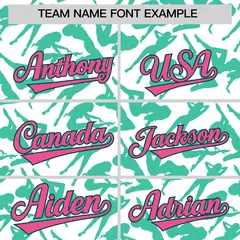 White Bright Green Graffiti Pattern Baseball Jersey 3