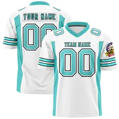 White Bright Green Insert Color Football Jersey