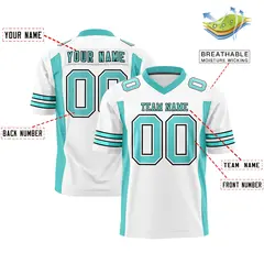 White Bright Green Insert Color Football Jersey 2