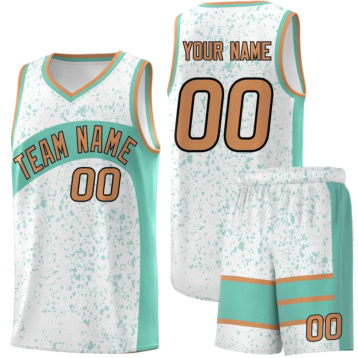 White Bright Green Irregular Dot Graffiti Basketball Jersey