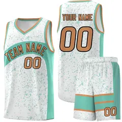 White Bright Green Irregular Dot Graffiti Basketball Jersey 1