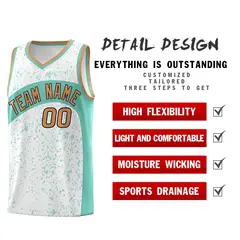 White Bright Green Irregular Dot Graffiti Basketball Jersey 2