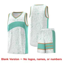 White Bright Green Irregular Dot Graffiti Basketball Jersey 7