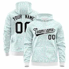 White Bright Green Leopard Print Varsity Full-Zip Letterman Jacket Hoodie 1