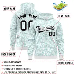 White Bright Green Leopard Print Varsity Full-Zip Letterman Jacket Hoodie 4