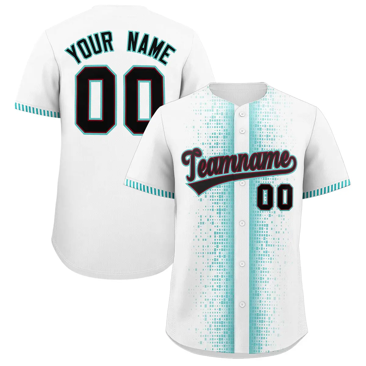 White Bright Green Phonetic Rhythm Authentic Baseball Jersey