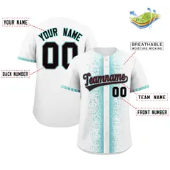 White Bright Green Phonetic Rhythm Authentic Baseball Jersey 2