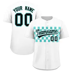 White Bright Green Plaid Fashion Authentic Baseball Jersey