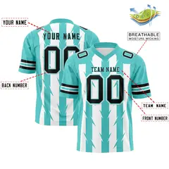 White Bright Green Razr Stripe Graffiti Flag Football Jersey 2