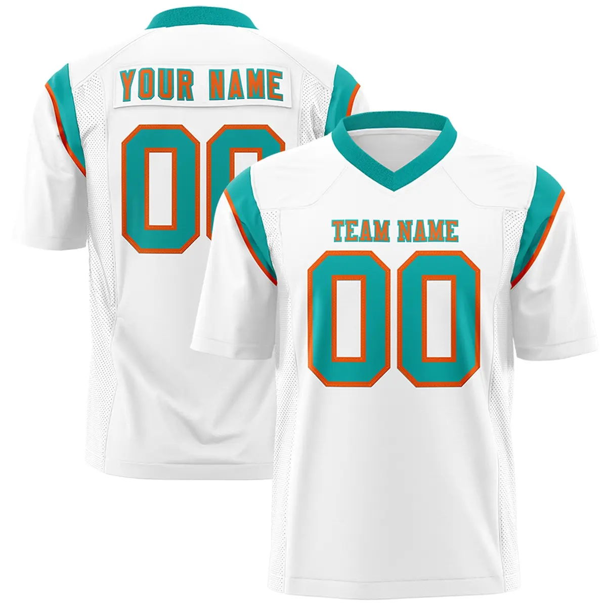 White Bright Green Shoulder Cut Two-Tone Flag Football Jersey