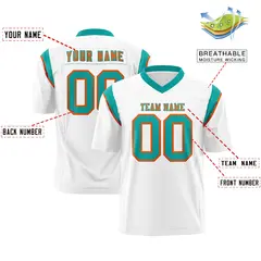 White Bright Green Shoulder Cut Two-Tone Flag Football Jersey 2