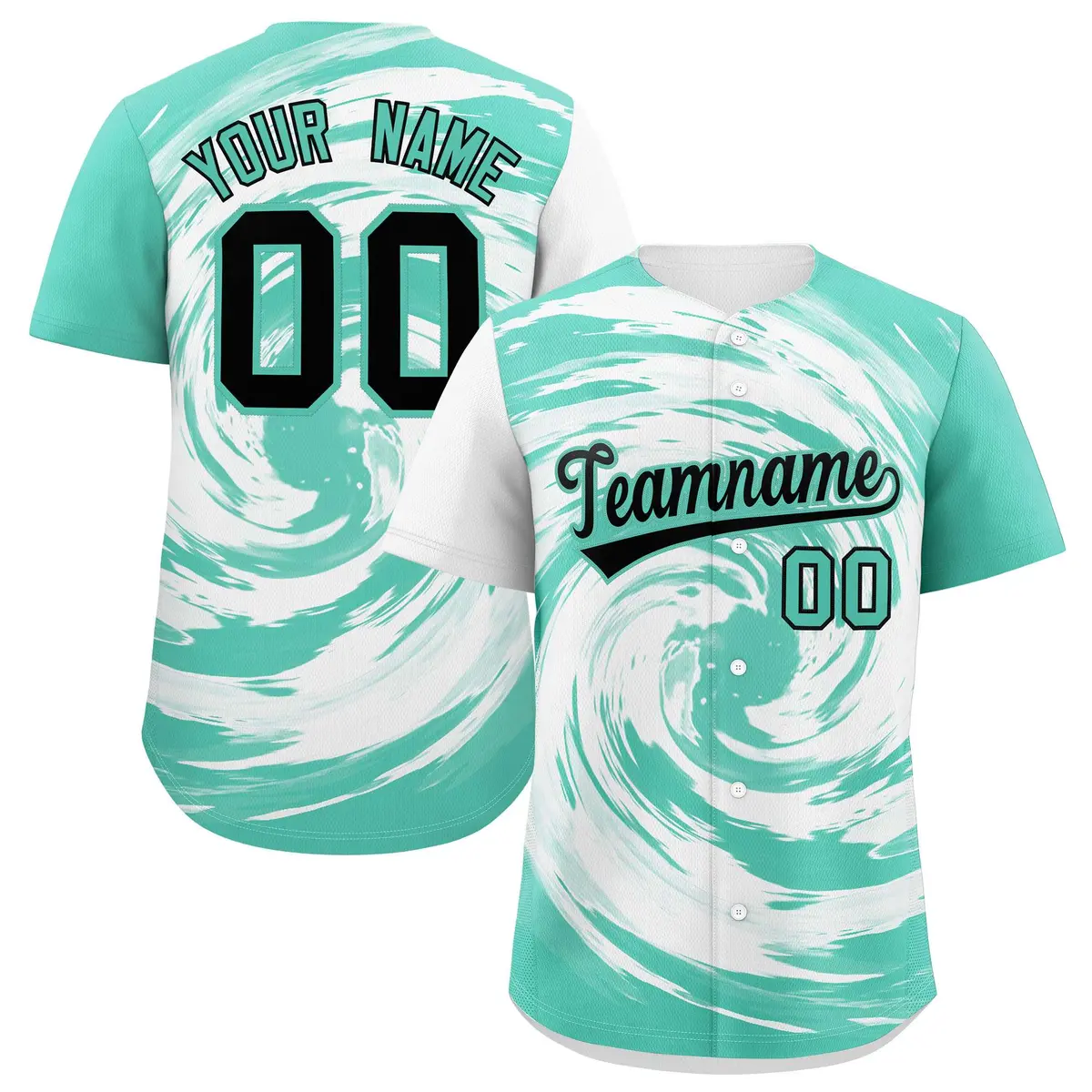 White Bright Green Swirl Graffiti Baseball Jersey