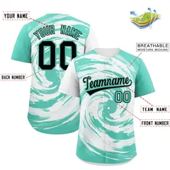 White Bright Green Swirl Graffiti Baseball Jersey 2