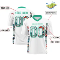 White Bright Green Ukiyo-e Auspicious Clouds Graffiti Football Jersey 2