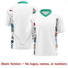 White Bright Green Ukiyo-e Auspicious Clouds Graffiti Football Jersey 7
