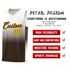 White Brown Gradient Sports Basketball Jersey 2