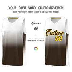 White Brown Gradient Sports Basketball Jersey 3