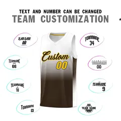 White Brown Gradient Sports Basketball Jersey 4