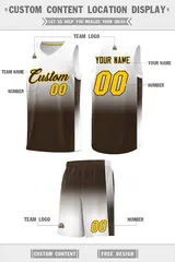 White Brown Gradient Sports Basketball Jersey 5