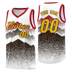 White Brown Mountain Fade Gradient Fashion Basketball Jersey 1