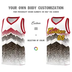 White Brown Mountain Fade Gradient Fashion Basketball Jersey 3