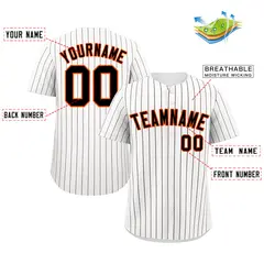 White Brown-Orange Bull Stripe Fashion Baseball Jersey 2