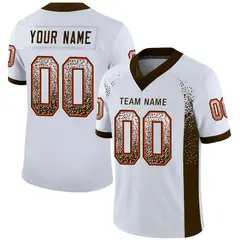 White Brown-Orange Drift Fashion Mesh Football Jersey 1