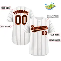White Brown-Orange Hook Stripe Fashion Baseball Jersey 2