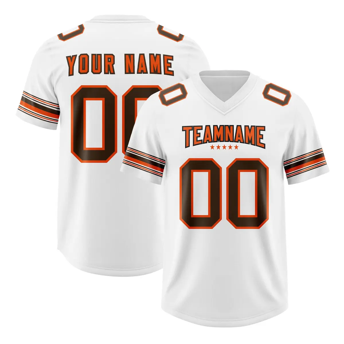 White Brown Retro Sleeve Line Authentic Football Jersey