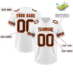 White Brown Retro Sleeve Line Authentic Football Jersey 2