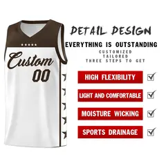 White Brown Star Pattern Team Basketball Jersey 2