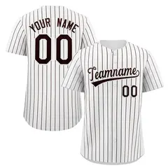 White Brown Stripe Fashion Authentic Baseball Jersey