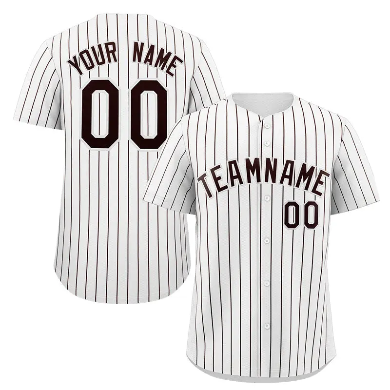 White Brown Stripe Fashion Authentic Baseball Jersey