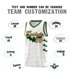 White Buckskin Brown Bat Pattern Halloween Basketball Jersey 4