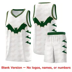 White Buckskin Brown Bat Pattern Halloween Basketball Jersey 7