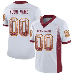 White Burgundy-Gold Drift Fashion Mesh Football Jersey 1