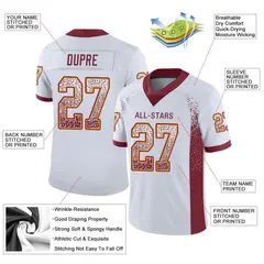 White Burgundy-Gold Drift Fashion Mesh Football Jersey 2
