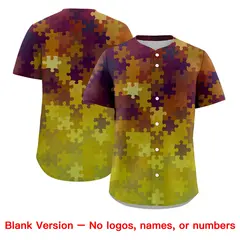 White Burgundy Puzzle Elements Baseball Jersey 7