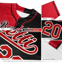 White Burgundy Split Authentic Fashion Baseball Jersey 5