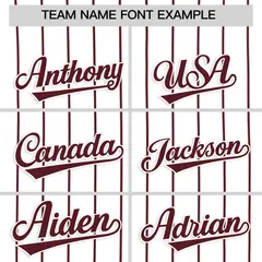 White Burgundy Stripe Authentic Fashion Baseball Jersey 3
