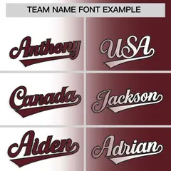 White Burgundy Two Tone Gradient Baseball Jersey 3