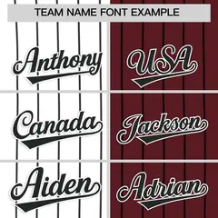White Burgundy Two Tone Striped Baseball Jersey 3