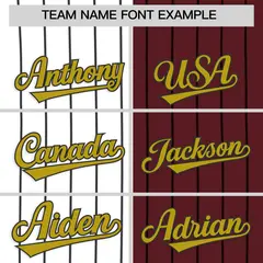 White Burgundy Two Tone Striped Baseball Jersey 3