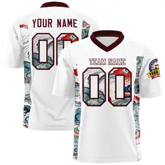 White Burgundy Ukiyo-e Auspicious Clouds Graffiti Football Jersey