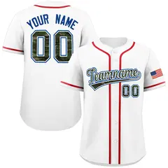 White Camo Font Authentic Baseball Jersey 1
